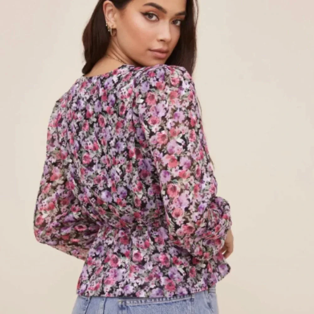 ASTR The Label Floral Wrap Top 30179